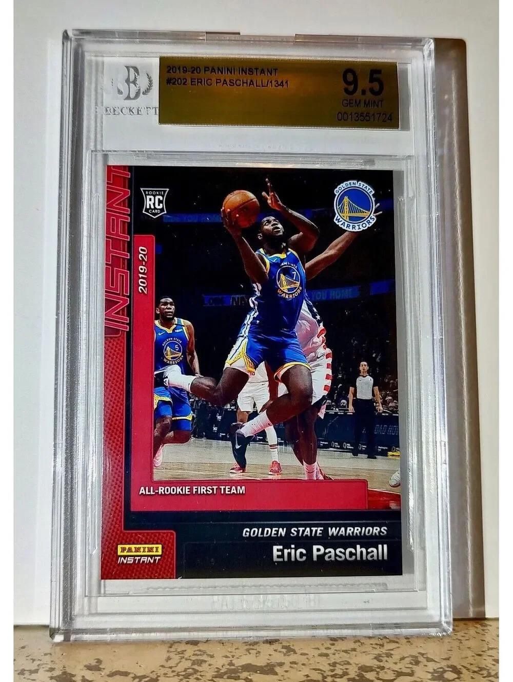 Eric Paschall 2019-20 Panini NBA #202 Rookie Card 1 of 1341 BGS 9.5 Gem Warriors